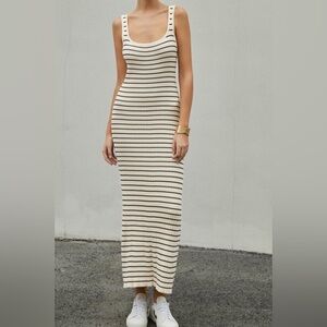 Blu Pepper stretchy knit striped maxi dress, size M.